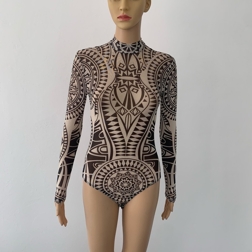 Mesh Patterned Body Suit - Picture 16 of 16